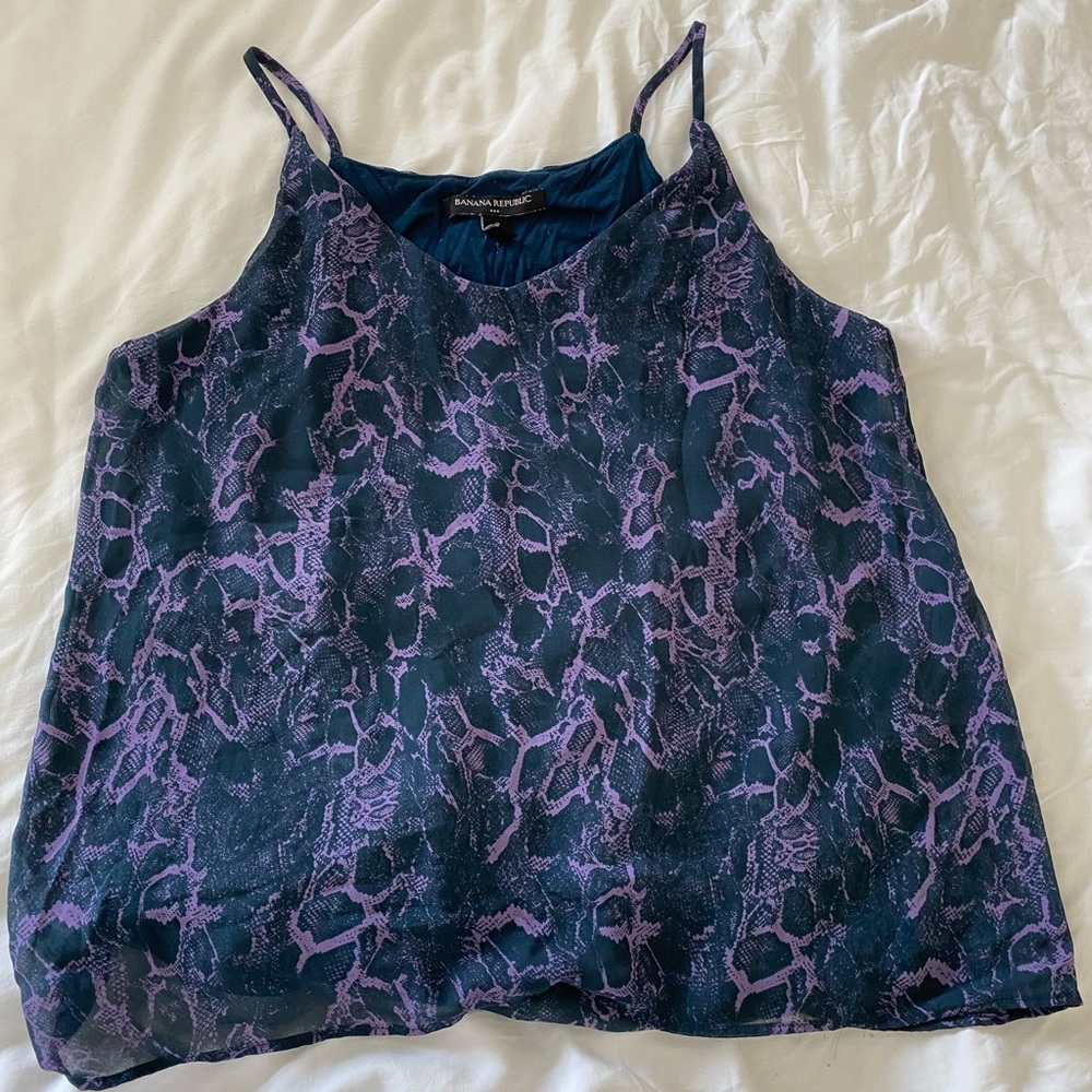 banana republic purple snake print cami
